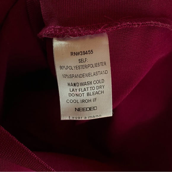 WORLD OF WOMEN COUTURE berry bodycon sheer cocktail cut out dress - Picture 10 of 10